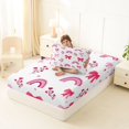 thumbnail image 4 of Manfei Pink Flowers Twin Fitted Sheet,Cute Coquette Bowtie Bedding,2 Pieces,1 Fitted Sheet and 1 Pillowcase, 4 of 6