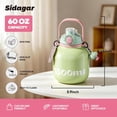 thumbnail image 2 of Sidagar 60oz Stainless Steel Insulated Water Bottle with Handle, Leak-Resistant Straw Lid, Mint Green, 2 of 6