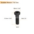 thumbnail image 2 of Unique Bargains M3.5x13.5-0.6 Torx Set Screws for Carbide Insert Lathe Turning Tool Holder, 10 Pack, 2 of 6