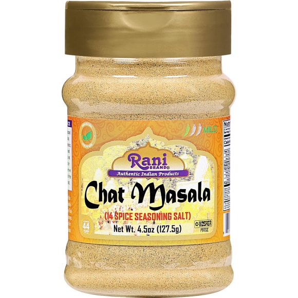 Rani Chat Masala (14 Spice Seasoning Salt) Tangy Indian Seasoning 4.5oz (127.5g) PET Jar ~ All Natural | No MSG | Vegan | No Colors | Gluten Friendly | NON-GMO | Indian Origin