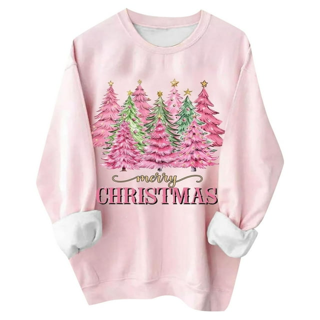 WEAIXIMIUNG Sweat à Demi-Zip pour Femmes 3TG Sweat de Noël pour Femmes Design Père Noël et Arbre Col Rond