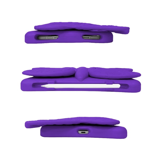 Apple iPad mini 6 本体 パープル 折りたたみカバー付き KIQ iPad Mini 6 Case 2021, Heavy Duty Full Body Protection Cute