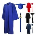 thumbnail image 2 of Women's Graduation Gown with Cap V-Neck Knee-Length Polyester Batik Fabric, 2 of 9