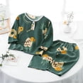 thumbnail image 2 of Mgmyaa Unisex Kids Bear Print Short Sleeve Crew Neck Top and Shorts 2-Piece Homewear Set for Kids Ages 1-15, 2 of 7