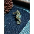 thumbnail image 2 of Crystal Seahorse Brooch, Teal, Blue, Green, Pink Rhinestone Pin, 2 of 3
