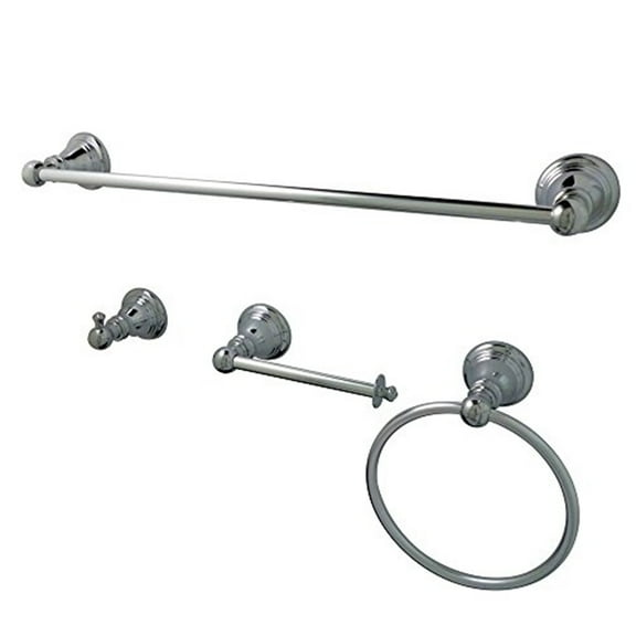 Kingston Brass American Classic Chrome 4-Piece Towel Bar Bath Hardware Set