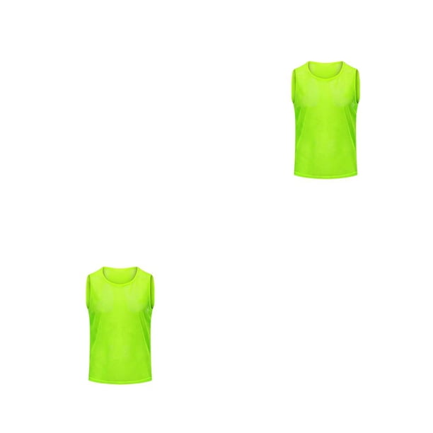 Greeniant Chaleco de entrenamiento Fútbol Malla Ropa deportiva Tren Jerseys Transpirable Adulto Joven Deporte Equipo Grupo Hombre Mujer verde fluorescente 2Conjunto