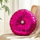 thumbnail image 5 of Cojín decorativo redondo de terciopelo | Cojín de calabaza brillante para sofá, mesilla, ventana, futón | Funda de poliéster de peluche de 35x35cm | Rosa, Morado, Dorado, Negro, Plata | Acento, 5 of 6