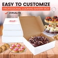thumbnail image 5 of Fit Meal Prep [25 Pack] Pastry Boxes 8x8x3 White Bakery Box for Cookies, Compostable Kraft Paper Cardboard for Baked Goods Packaging, Cake, Food, Donut, Cupcake, Candy, Bread, Bridesmaid Gift Box, 5 of 6