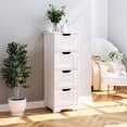 Homfa Modern Bathroom Floor Cabinet with 4 Drawers, Free Standing ...