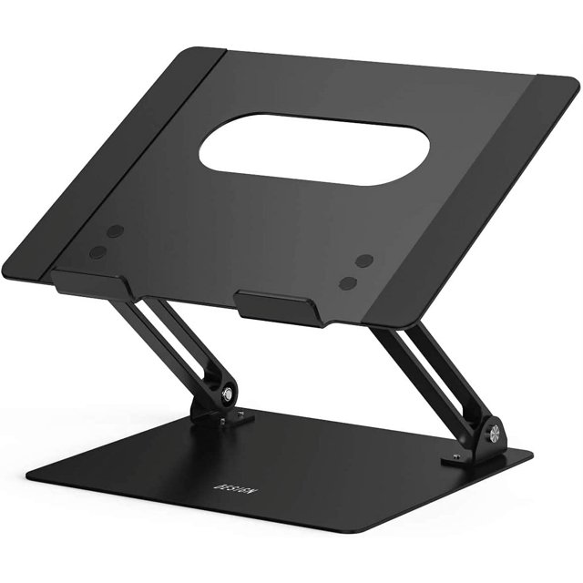 Soporte para Laptop, Soporte Ergonómico para Laptop, Soporte para Laptop de Aluminio Compatible con Air, Pro, Dell, HP, Lenovo de 10 a 14 Pulgadas (Metal Negro)