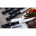 thumbnail image 3 of Farberware Triple Rivet Stamped Steak Knife, Black, 4-Piece - 4.5 Inch High-Carbon Stainless Steel Blades for Dining, Grilling & Table Use, Sharp & Durable Kitchen Knife Set, 3 of 6