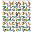 thumbnail image 3 of Ambesonne Cartoon Shower Curtain, Bat Frog Lion Zebra Dino, 69"Wx84"L, Multicolor, 3 of 3
