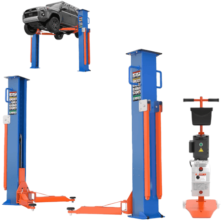8,000 lbs Portable Two-Post Car Lift – Heavy-Duty Vehicle Hoist with Double S-Column Design & 2.2KW Hydraulic Pump – 51.3" Max Lifting Height for Home Garage & Auto Shop