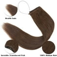 thumbnail image 3 of SEGO Wire in Human Hair Extensions Hidden Hair Extensions with Invisible Band Translucent Fish Line Hairpiece without Clip, 3 of 8