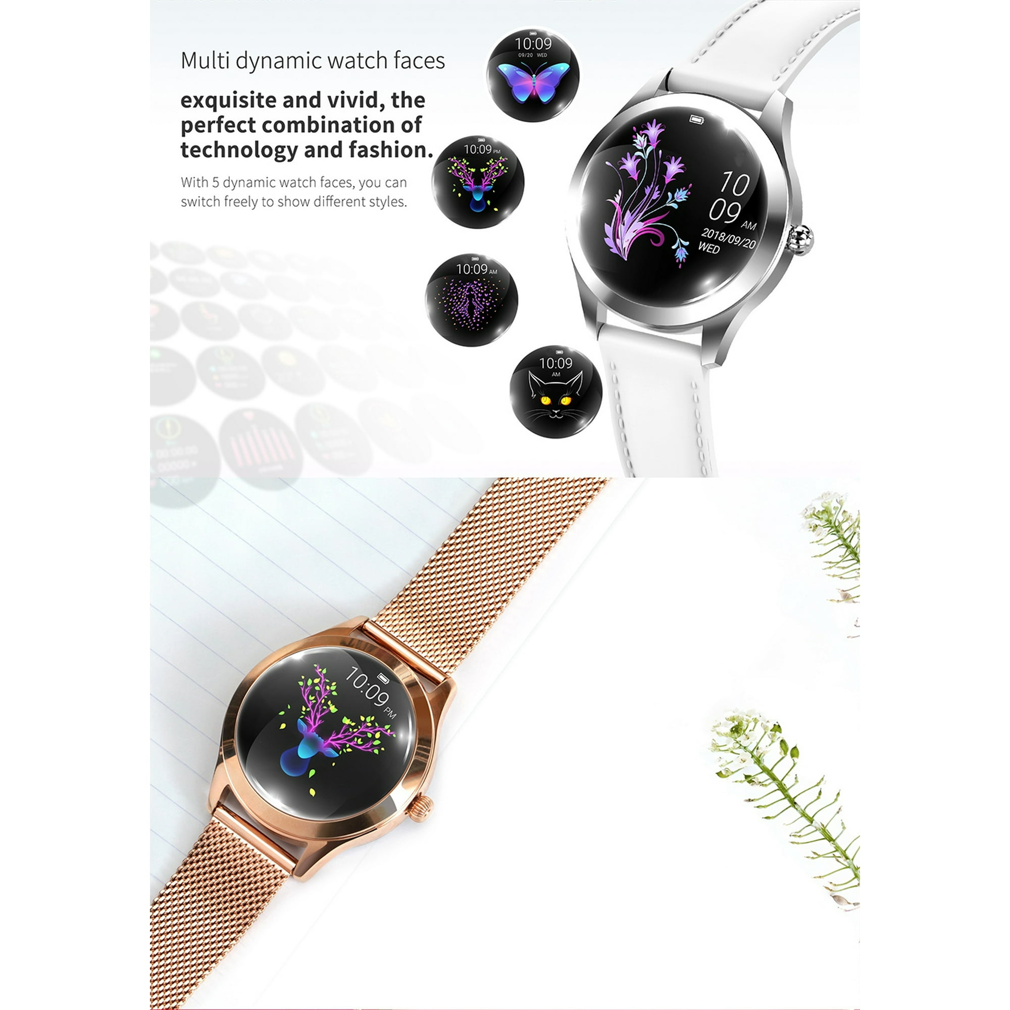 Kingwear Kw10 Smart Watch Sportwatch Women Ip68 Waterproof Heart Rate Monitoring Bt Fitness For Android Ios Fitness Bracelet Smartwatch Walmart