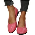 thumbnail image 4 of Miluxas Women's Pointed Toe Leather Flats Comfortable Slip On Flat Shoes Pink 8.5(41), 4 of 7