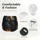 thumbnail image 4 of Balery Full Moon Black Dragon Pantalones cortos deportivos para mujer con forro y dos bolsillos, elásticos, para entrenamiento, gimnasio, yoga-Small, 4 of 7