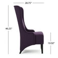 thumbnail image 2 of GDF Studio Ruple Contemporary Fabric Upholstered High Back Dining Chair, Plum and Matte Black, 2 of 9