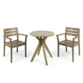 thumbnail image 7 of Jaxson Outdoor 3 Piece Acacia Wood Bistro Set with Cross Legged Bistro Table, Gray, 7 of 7