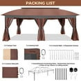 thumbnail image 3 of COBIZI Heavy Duty 12x20 Metal Patio Gazebo Outdoor Gazebo Canopy Tent with 6 Mosquito Netting and Curtains Gazebos Shelter 100% Waterproof with Double Roof for Party, Backyard, Deck, Garden, Brown, 3 of 11