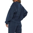 thumbnail image 4 of Arvbitana Women's Corduroy Sweatsuit Solid Color Long Sleeve Sweatshirt + Jogger Pants 2Pcs Loungewear Outfits Casual Jogger Sets, 4 of 7