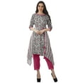 thumbnail image 2 of Moomaya Printed Traditional Clothing Womens Asymmetric Kurti Kurta With Pant Set, 2 of 6