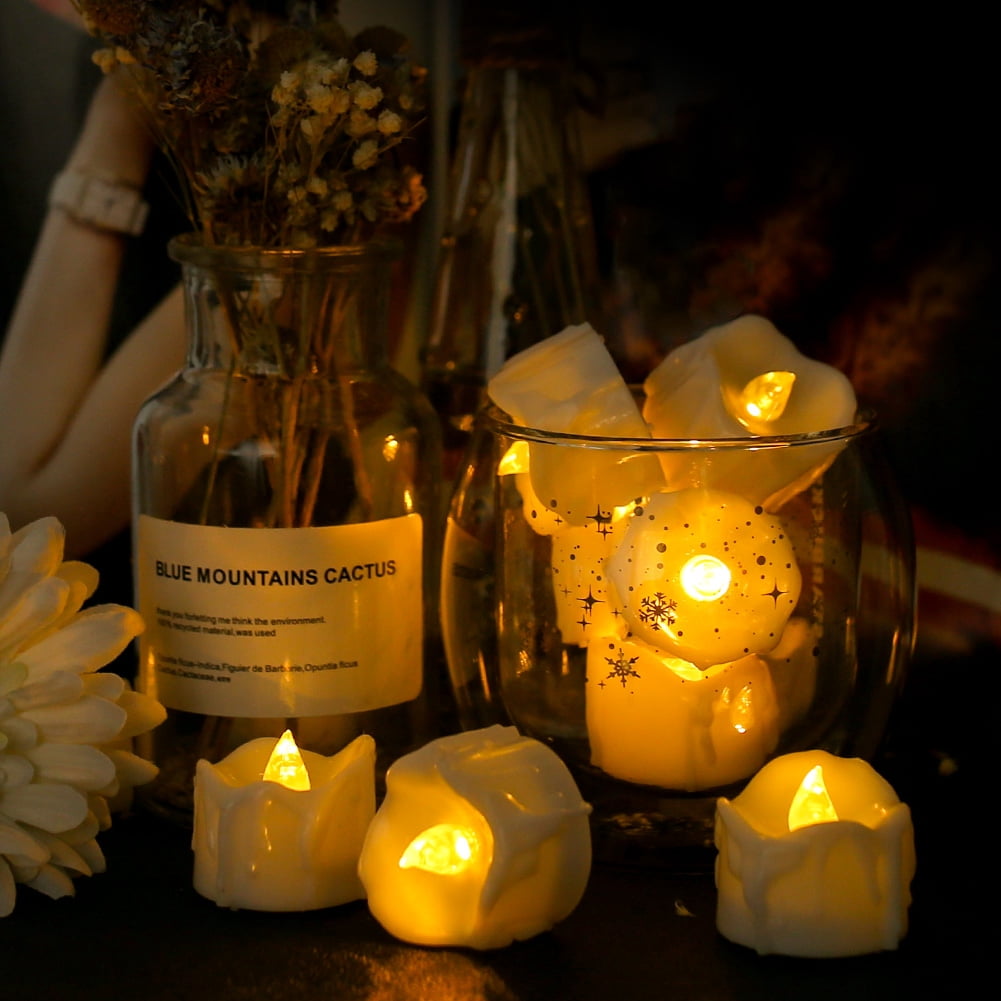 12PCS Flameless Candles Battery Operated Realistic Candle Flickering Bulb Warm White Tea Light with Remote Control Best for Holiday Decoration Party Wedding