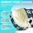 thumbnail image 5 of Premium Sports Pattern Memory Foam Seat Cushion Ergonomic Chair Pad for Office Chair, Car, Airplane & Bleachers Sciatica, Tailbone Hip & Back Pain Relief - Chair Cushion for Long Office Workers., 5 of 5
