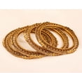 thumbnail image 3 of Sunsoul by Touchstone "Golden Bangle Collection" Indian Bollywood Ethnic Filigree Yellow Rhinestone Designer Jewelry Metal Bangle Bracelets In Antique Gold Tone For Women. Set Of 4., 3 of 5