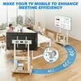 thumbnail image 4 of RTVR Support TV Roulant sur Roulettes pour Écrans de 37 à 75 Pouces avec Tablettes de Rangement, Chariot Mobile TV Portable à Hauteur Réglable, Capacité Max 150 Lb, Blanc, 4 of 8