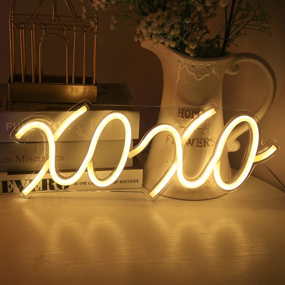 LINLIN Neon Sign LED Neon Lights Sign USB Operated Neon Night Light XOXO Neon Lights for Bedroom Neon Wall Art Decorative Lights for Party Wedding Birthday