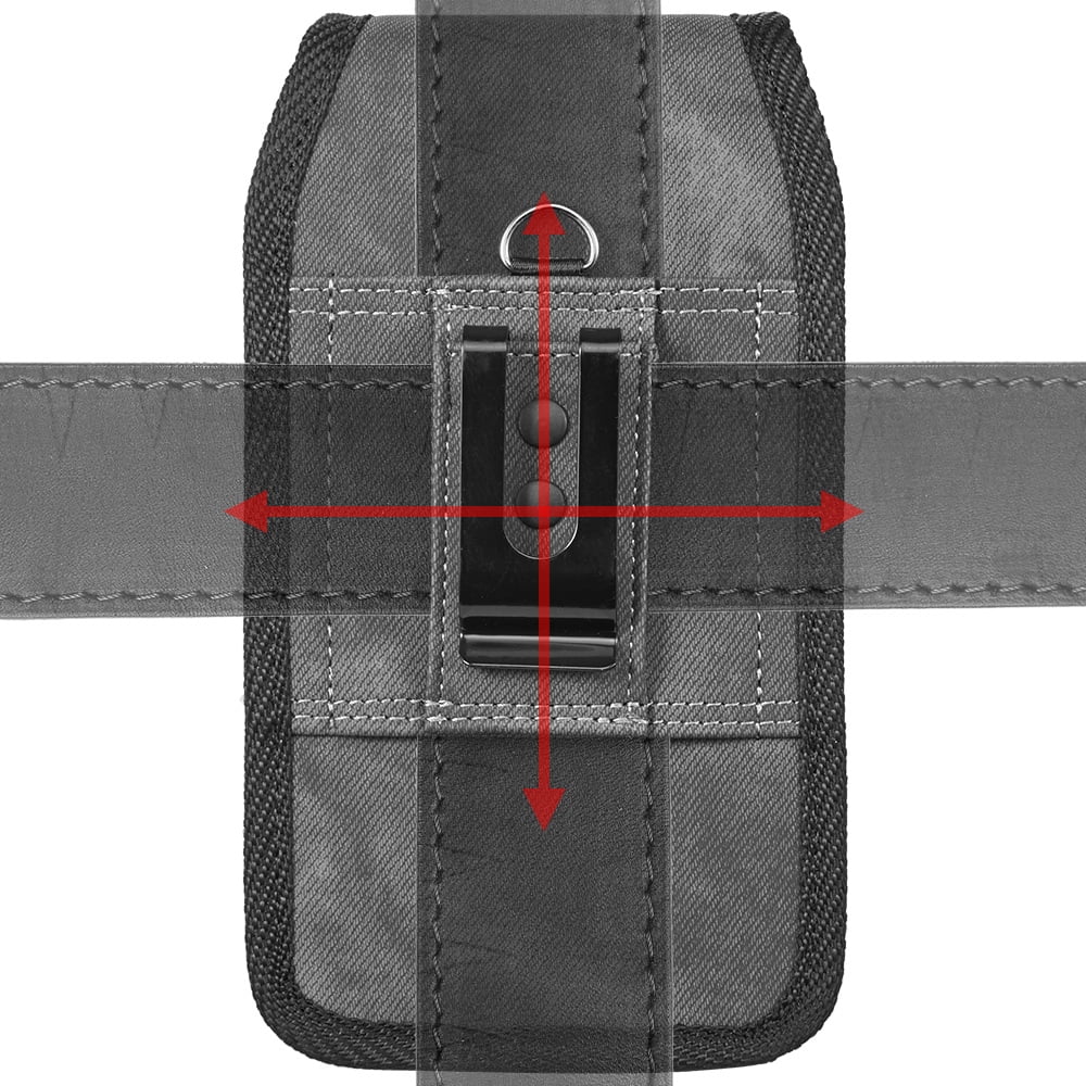 6.5-inch Vertical Dark Denim Universal Cell Phone Holster Pouch with Card Slots and Belt Clip