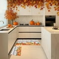 thumbnail image 6 of Uutvery Fall Door Mat Outside Fall Pumpkins Kitchen Mats Set of 2 Orange Hello Pumpkin Autumn Pumpkins Floral Leaves Low-Profile Non Slip Absorbent Kitchen Mat Rugs for Farmhouse Home Porch Decor, 6 of 7