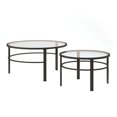 thumbnail image 1 of Henn&Hart 2 Piece Nested Metal & Glass Coffee Table in Black Bronze, 1 of 10
