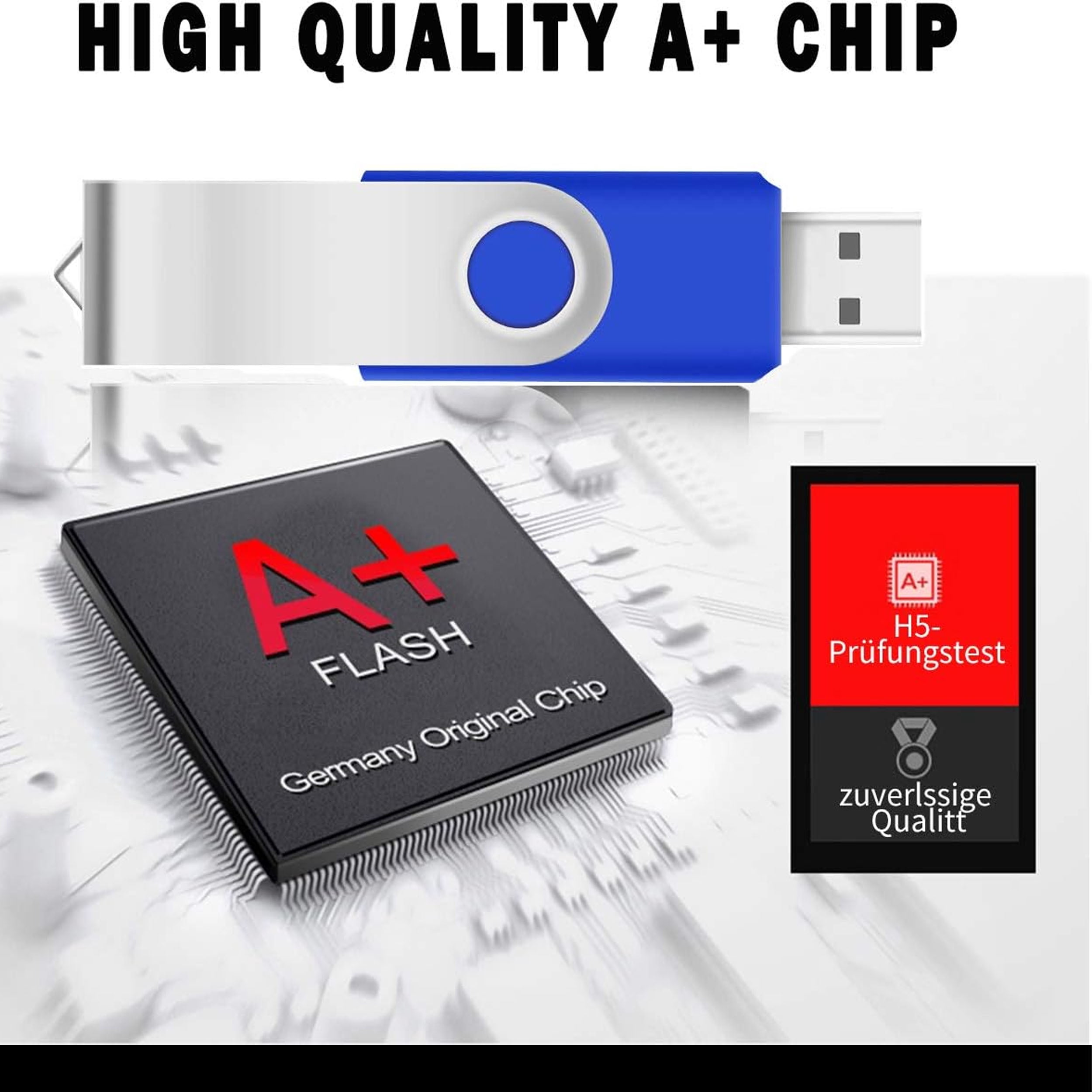 Flash Drive USB 2.0 Metal Rotating(50PACK*128MB Blue)