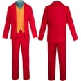 thumbnail image 2 of Disfraz de Joaquin Phoenix, disfraz de payaso, ropa de Arthur Fleck, traje rojo, uniforme de chaqueta del Joker para Halloween (170cm-180cm), 2 of 6