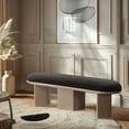 thumbnail image 2 of Meridian Furniture Wilshire Brown Boucle Fabric Bench, 2 of 17