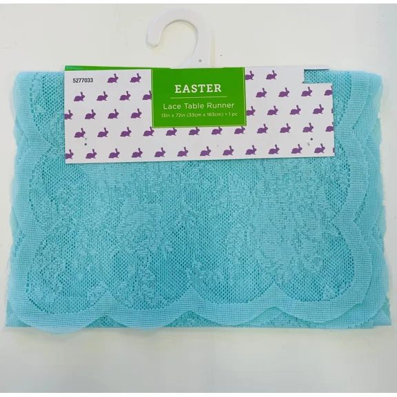 Easter Bunny Rabbit Blue Table Runner 13" X 72" Spring Holiday Home Table Decor