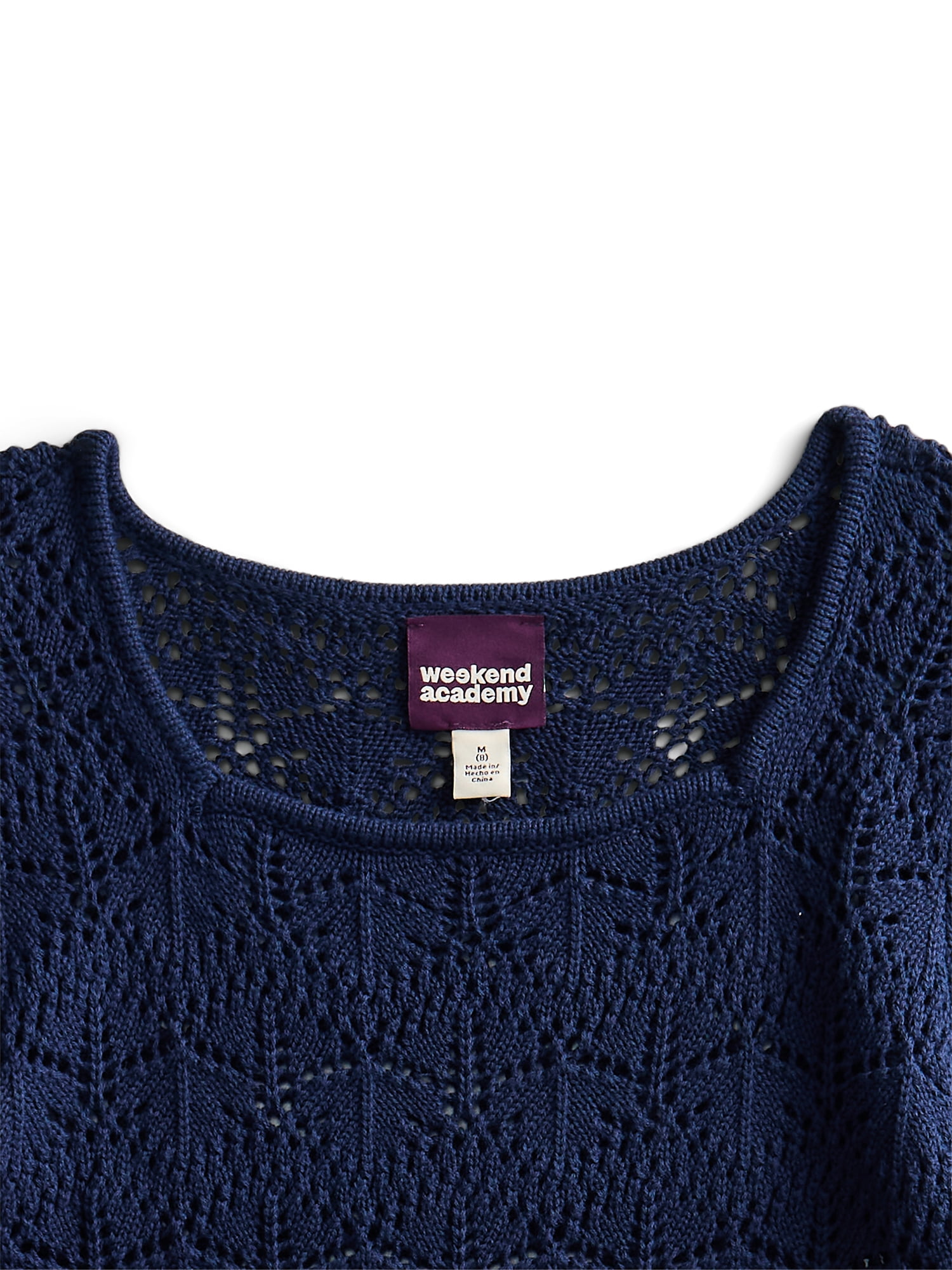 Weekend Academy Girls Crochet Top with Long Sleeves, Sizes 4-18