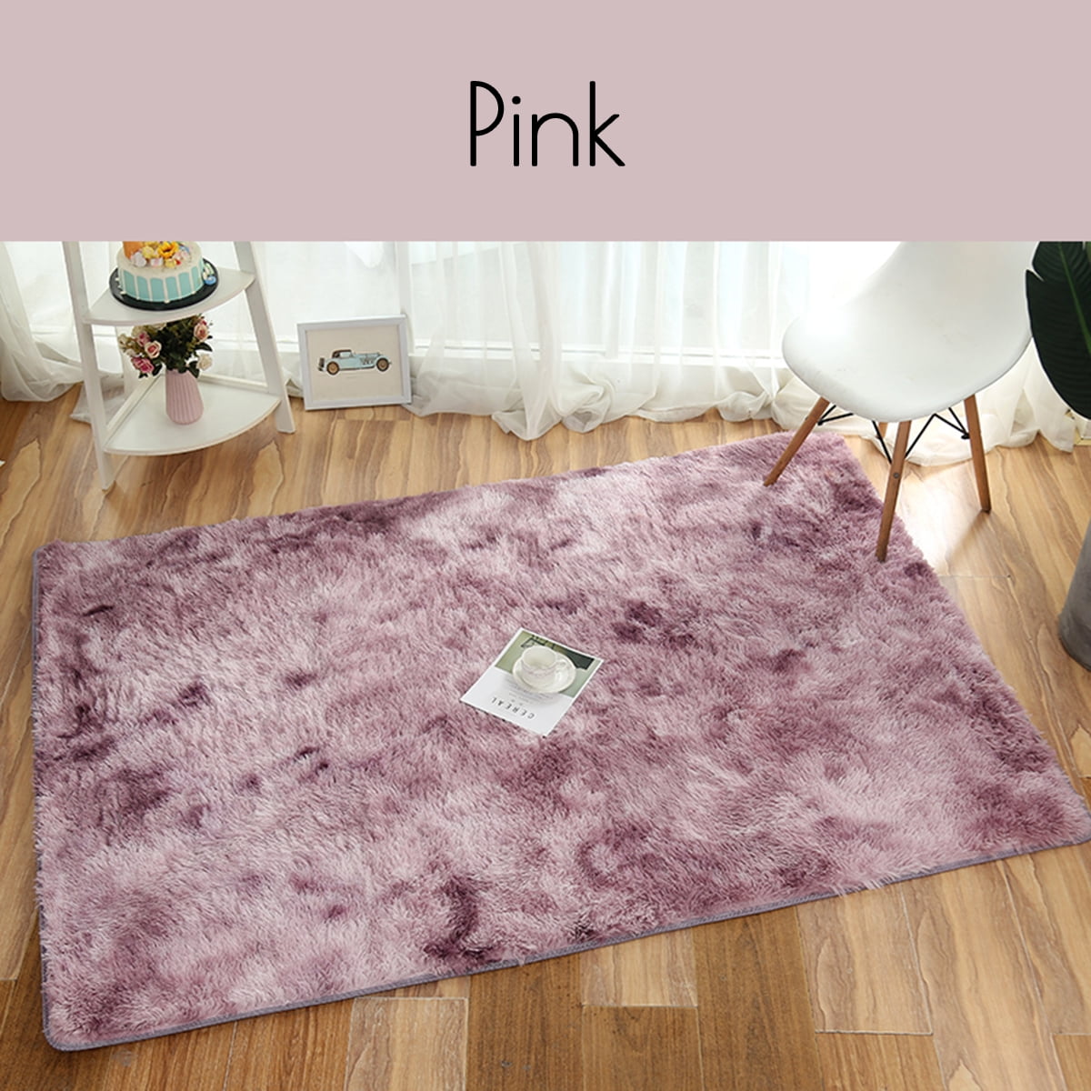 79 X79 X2 Modern Solid Plush Area Rug Super Soft Fluffy Solid Plush Area Rug