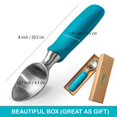 thumbnail image 4 of BlauKe® Stainless Steel Ice Cream Scoop | Professional Ice Cream Scooper with Comfortable Non-Slip Rubber Grip | Heavy Duty Dishwasher Safe Baller Scoop, 4 of 23