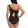 thumbnail image 5 of Gukieu Casino Playing Cards Print One-shoulder Ruffled One-piece Swimsuit with Removable Chest Pads and Tummy-control Swimsuit for Women-Medium, 5 of 6