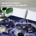 thumbnail image 4 of Dawhud Direct Wolf Moon Call Super Soft Fullqueen Size Plush Fleece Blanket 75", 4 of 7