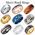 thumbnail image 7 of Mens Ring Silver Round Squared Stainless Steel Ring with AAA Grade CZ in Clear, 7 of 7