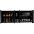 thumbnail image 6 of Tuhome Portofino 150 Wall Cabinet, Double Door, Two External Shelves, Two Interior Shelves -Black, 6 of 8