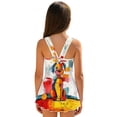 thumbnail image 2 of Uourmeti Abstract Cartoon Dog Print Girls Skirted One Piece Swimsuit - Quick Dry, Stretchy Swim Dress for Beach & Pool, Toddler to Teen Sizes, 2 of 8