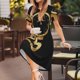 thumbnail image 3 of Balery 2025 Happy New Year Vestidos sueltos de manga corta para mujer, vestidos de verano 2025, vestidos casuales de corte A con vuelo., 3 of 6