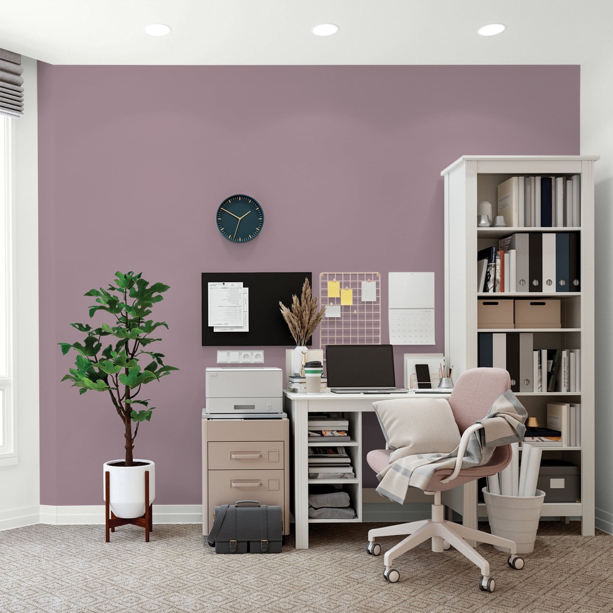 Glidden One Coat Gothic Amethyst / Purple Flat Interior Paint with Primer, 1 Gallon