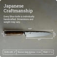 thumbnail image 5 of Shun Utility Knife Premiere Series 6 Inch Multipurpose Damascus Clad,  Hammered Tsuchime Steel Blade, Professional Quality - Walnut / Stainless Steel, 5 of 8
